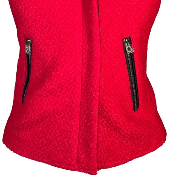 Juicy Couture Wool Blend Knit Moto Jacket With Faux Leather Trim Small NWT - Picture 3 of 15